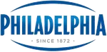 Philadelphia logo with blue text and oval border, established since 1872.