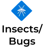 Blue diamond-shaped icon featuring a white stylized mosquito in the center.