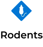 White mouse silhouette on a blue diamond-shaped background representing a laboratory or research icon.