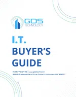 Cover of GDS Technology I.T. Buyer's Guide with company logo and contact information on a white background.
