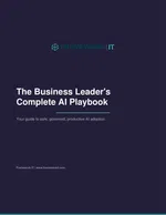 Cover page of The Business Leader's Complete AI Playbook by Framework IT with a dark background and green accents.