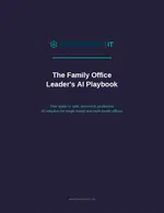 Cover of The Family Office Leader's AI Playbook by Framework IT with guide details on AI adoption.