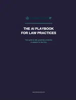 Cover of Framework IT's AI playbook for law practices on safe and productive AI adoption in law firms.