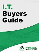 I.T. Buyers Guide cover page with green wave design and Cybertrust IT Solutions logo