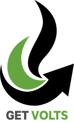 GetVolts logo featuring a stylized green lightning bolt shape above the text GET VOLTS in black and green.