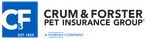Crum & Forster Pet Insurance Group logo with CF initials and established date 1822 on blue background