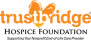 Trustbridge logo in orange with butterfly design element symbolizing connection and support.
