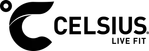 Celsius Live Fit logo with stylized letter C and circle symbol in black.