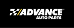 Advance Auto Parts logo with white text and yellow accent on black background.
