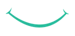Simple teal curved smile shape resembling a minimalistic happy face symbol on a transparent background