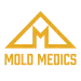 Logo of Mold Medics featuring a stylized mountain and bold text in yellow.
