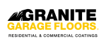 Bold yellow text on a dark background that reads 'GARAGE FLOORS.'