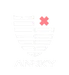White shield logo with horizontal lines and a red X above the brand name ANRKY on black background