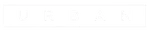 Minimalist black and white logo featuring the word URBAN in uppercase letters inside a rectangular border.