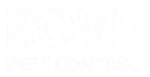 ROVE Pest Control logo in bold white text on a black background.