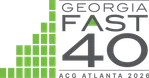 Georgia Fast 40 logo with green and gray geometric design for ACG Atlanta 2026 event.