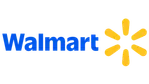 Walmart logo featuring blue text and a yellow spark symbol on a transparent background.