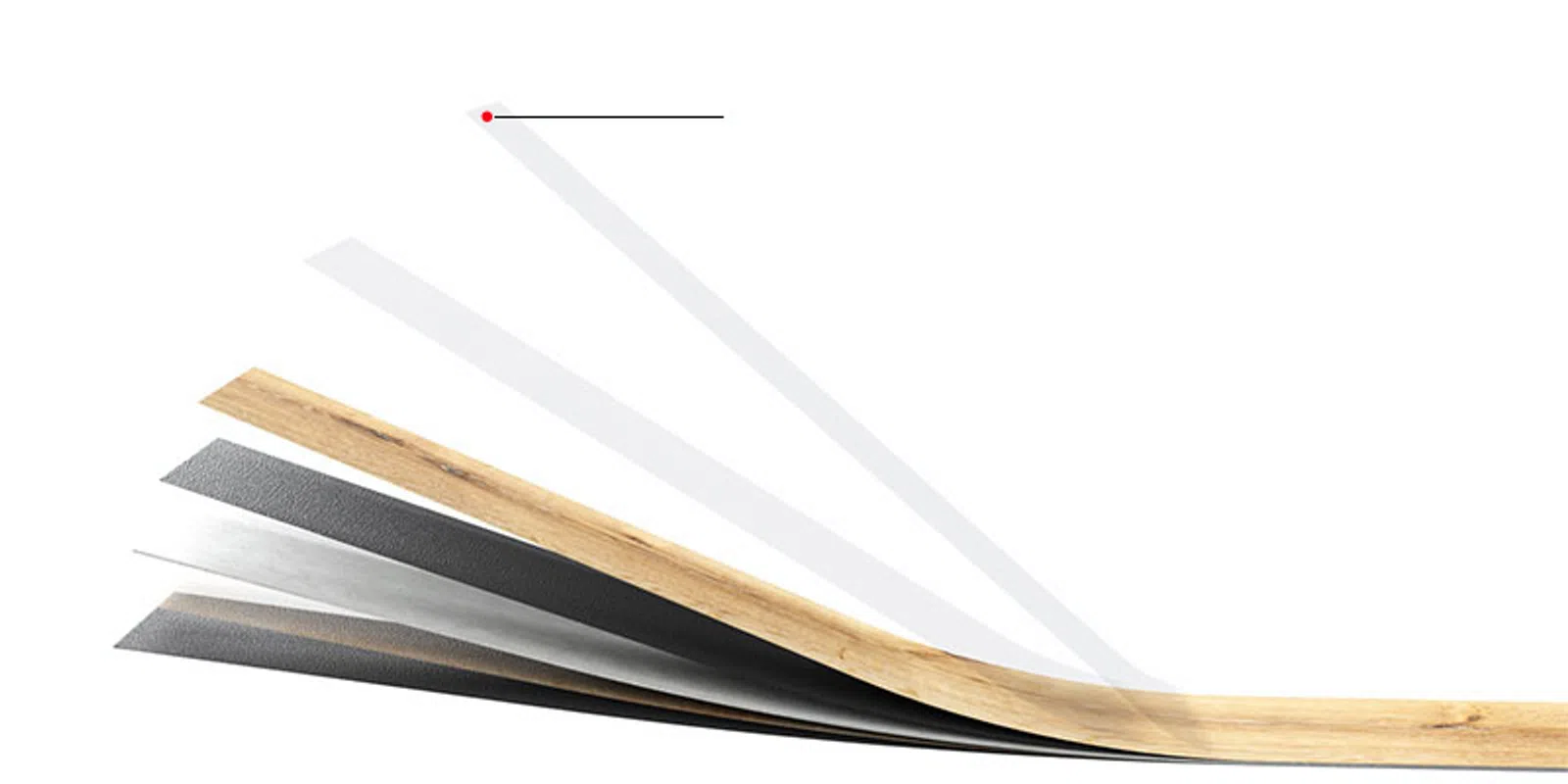 Flooring plank shown in multiple overlapping motion blur layers on white background.