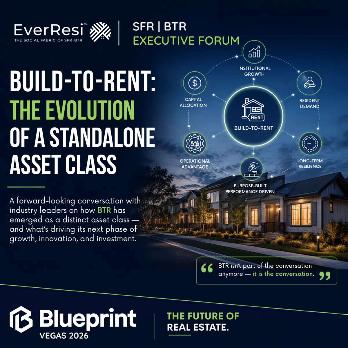 Build-to-rent evolution as a standalone asset class with key elements and future real estate growth insights.