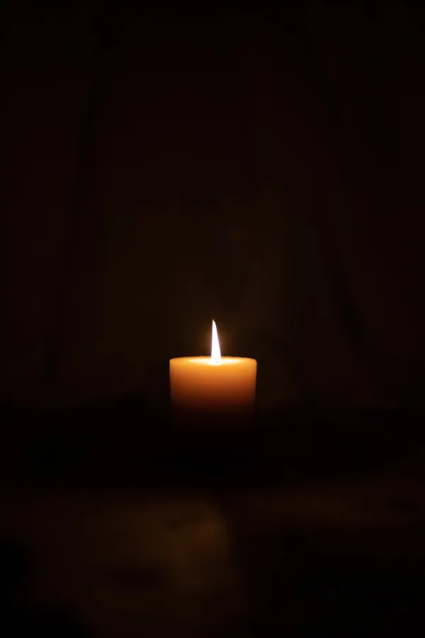 a lit candle