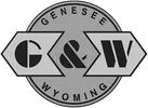 Genesee Wyoming logo with bold G, ampersand, and W in geometric shapes on transparent background