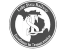 Lake State Railway logo with transparent background featuring Michigan map and text excellence in transportation
