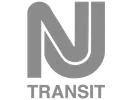NJ TRANSIT logo in gray on a transparent background with stylized N and J letters above text.