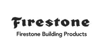 Firestone Building Products logo, certified installer for single-ply commercial roofing systems, Mattco Roofing Texas