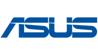 Blue ASUS logo with stylized uppercase letters on transparent background