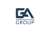 GA Group logo with stylized letters GA in blue above the word GROUP on a transparent background