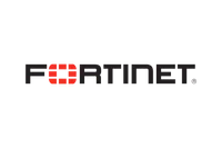 Fortinet company logo with stylized red and black text on a white background