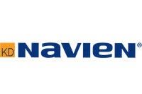 KD Navien logo featuring blue letters and an orange square with KD initials.