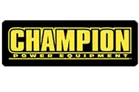 Champion Power Equipment logo with bold yellow text on a black background