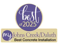 Best of 2025 award logo for Johns Creek/Duluth concrete installation services.