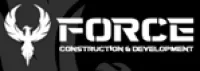 Force Construction & Development logo with stylized phoenix emblem and bold white text on dark background