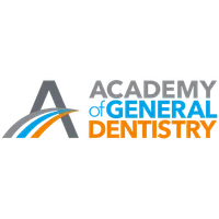 Logo of Academy of General Dentistry with stylized grey A and blue and orange swooshes.