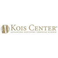 Kois Center logo with tooth illustrations and tagline advancing dentistry through science in gold and black colors