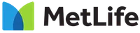 MetLife logo with blue and green abstract shapes beside bold black text.