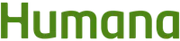 Humana logo with green bold letters on transparent background representing health insurance company branding