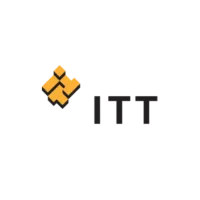 ITT logo with orange geometric symbol and black letters on a white background