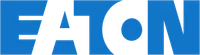 Eaton company logo in blue and black with stylized letters