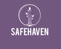 Safehaven logo with a stylized plant growing inside a circle on a purple background