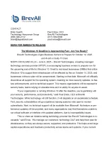 BrevAll Technologies logo and press release urging businesses to prepare for Windows 10 end-of-life in October 2025