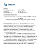 Press release from BrevAll Technologies about 2025 IRS Section 179 tax savings for technology purchases.