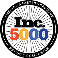Inc. 5000 logo highlighting America’s fastest-growing private companies with colorful numbers and black text