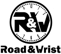 Road & Vrist logo featuring stylized R&V inside a clock face with bold text below.