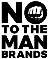 Black and white logo of a clenched fist punching forward inside a circle
