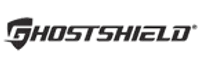 Black GhostShield logo with a stylized shield and bold text on a transparent background.