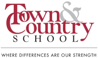 Town & Country School logo with tagline 'Where Differences Are Our Strength' in red and gray colors.