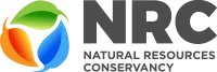 Natural Resources Conservancy logo with colorful green, orange, blue leaf shapes and bold black text NRC